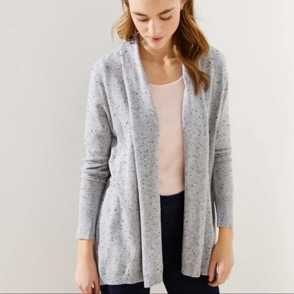 Loft Gray Speckled Open Cardigan size XS